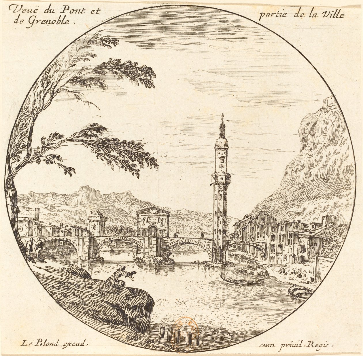 View of the Bridge and Part of the City of Grenoble by Israël Silvestre