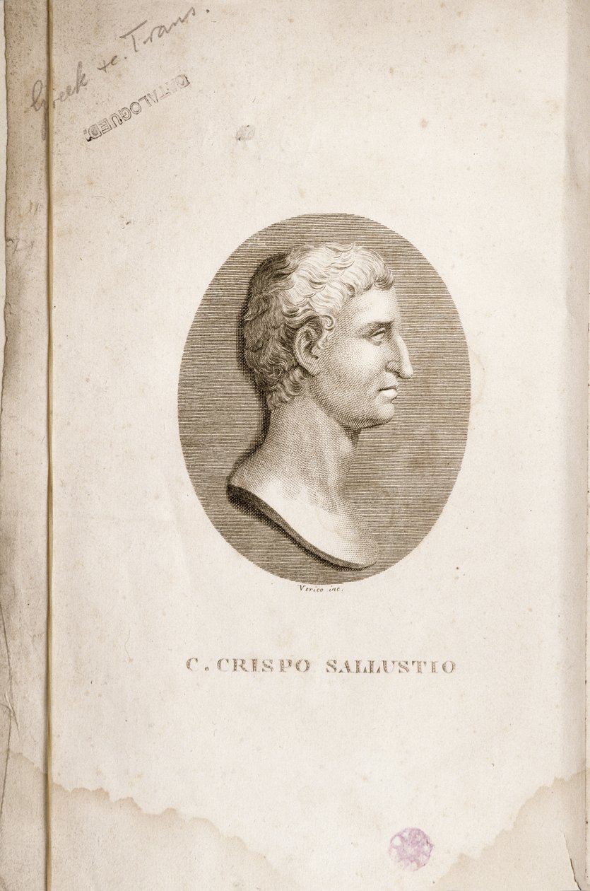 Portrait of Gaius Crispus Sallust, engraved by Antonio Verico