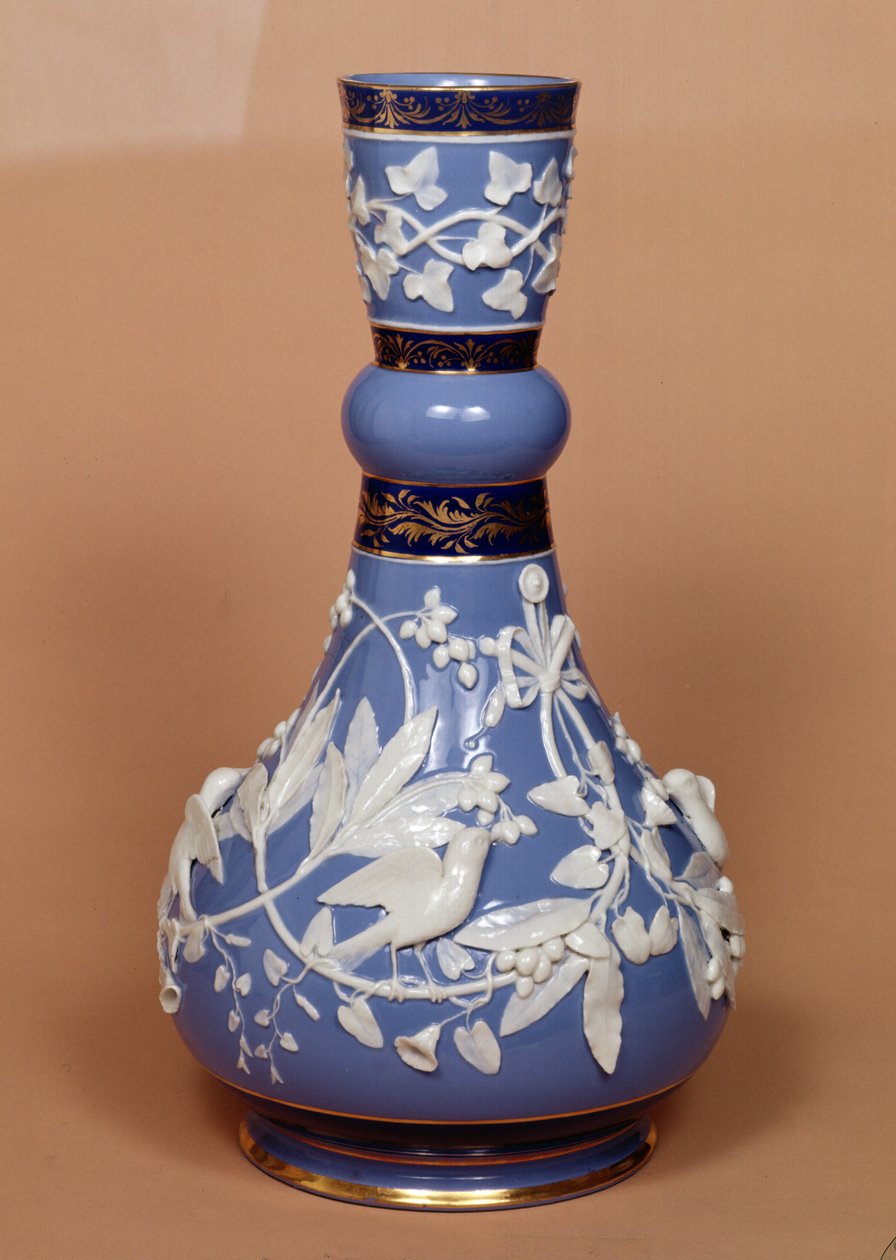 Vase with applied white decoration by Ginori-Lisci, Doccia, 1862 by Italian School