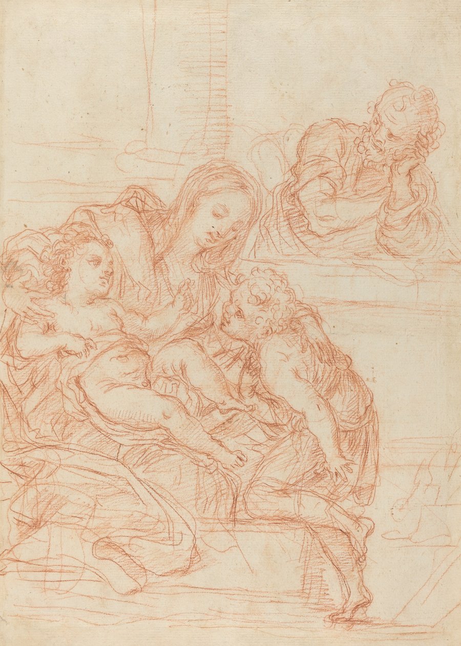 Madonna and Child with Saints John and Joseph by Italian 17th Century