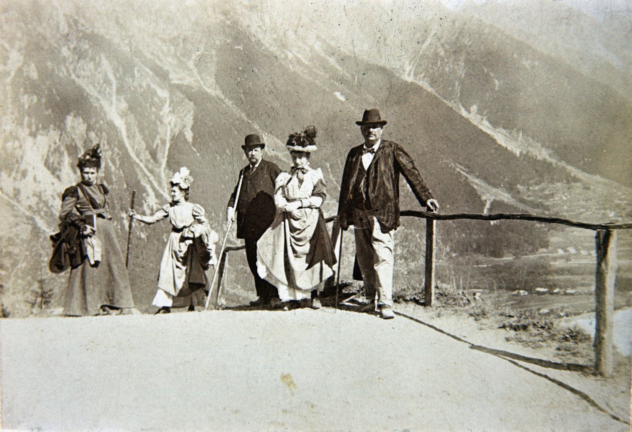 Tourists in the Mountains, Italy, c.1895 by Italian Photographer