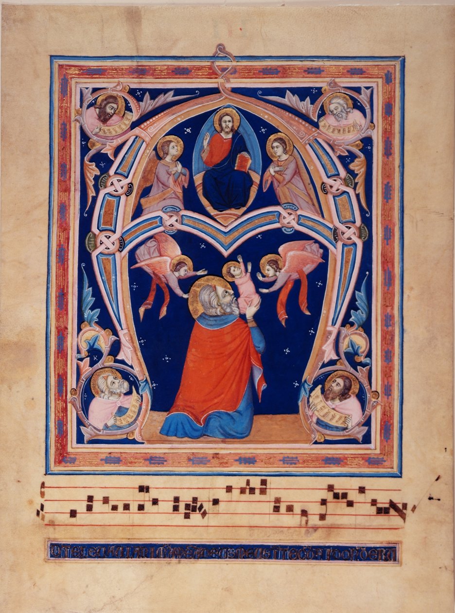 Historiated Initial 'A' Depicting David Offering Up His Soul