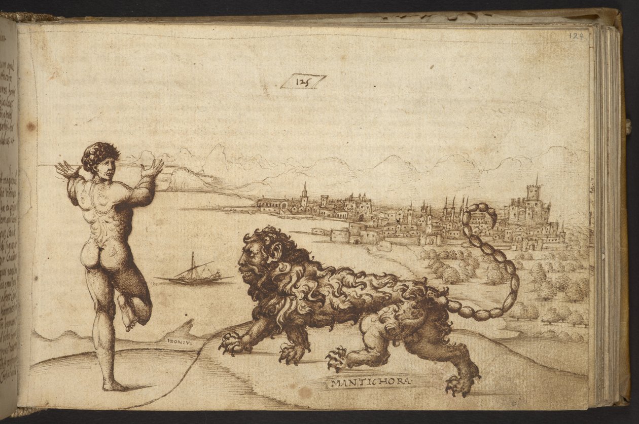 Human figure and a creature (