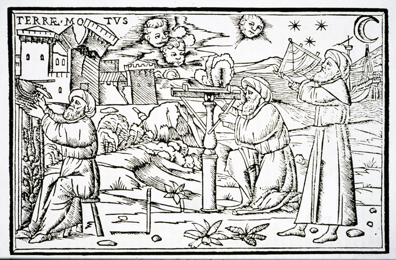 Arabian Astrologers, copy of an illustration from In Somnium Sciopinis by Macrobius, Venice 1513, used in a History of Magic, published late 19th century by Italian School