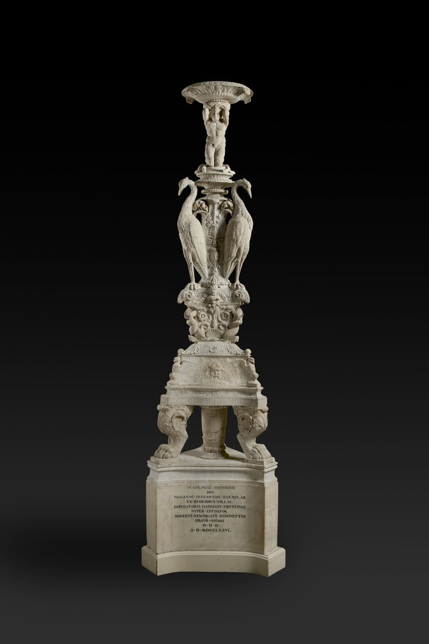 Candelabrum with Image of Cranes by Italian School