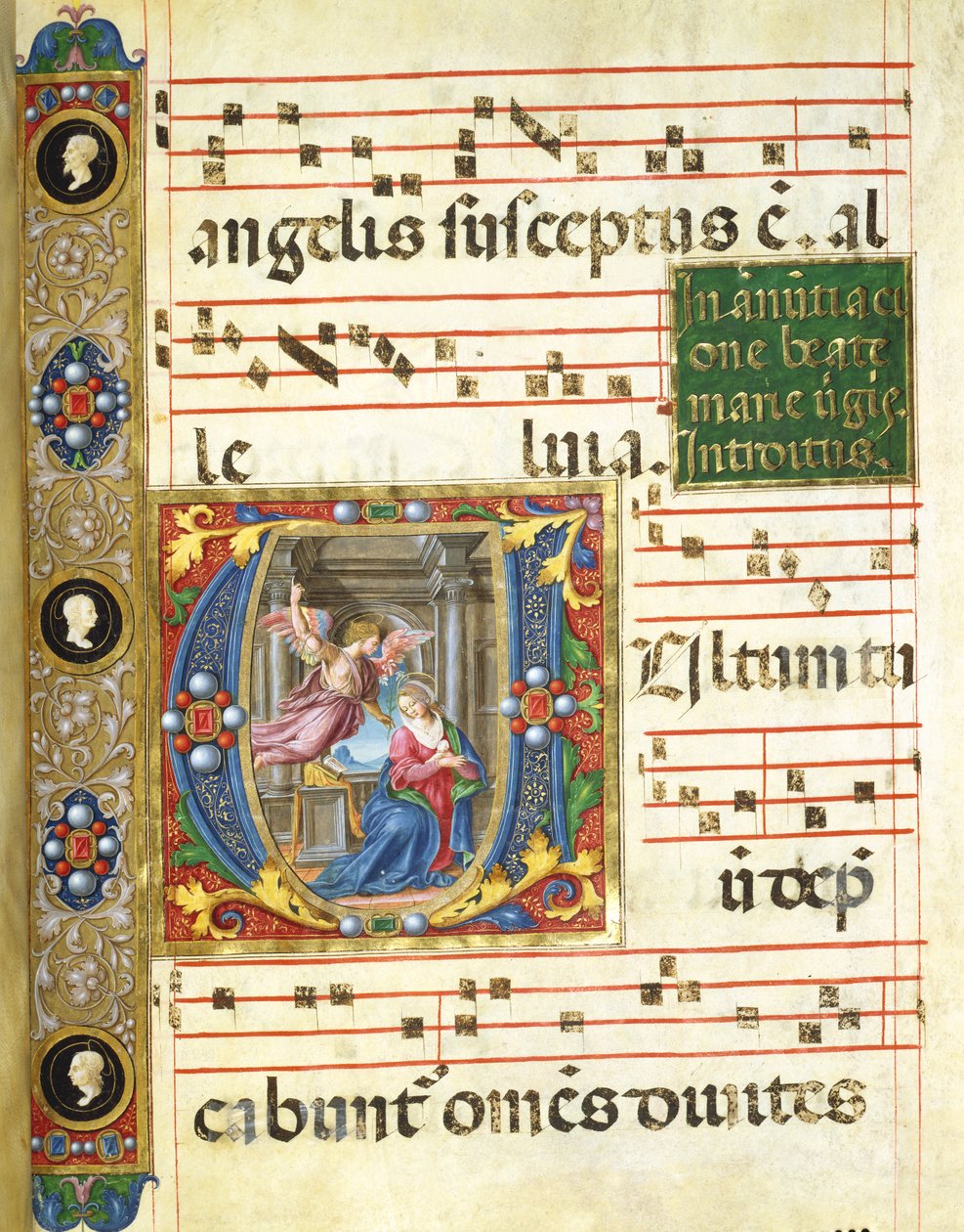 Choral miniature with the Annunciation by Italian School