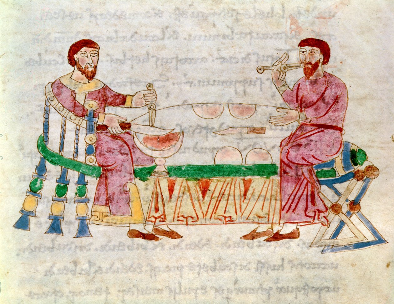 The Meal, from De Universo by Rabanus Maurus by Italian School
