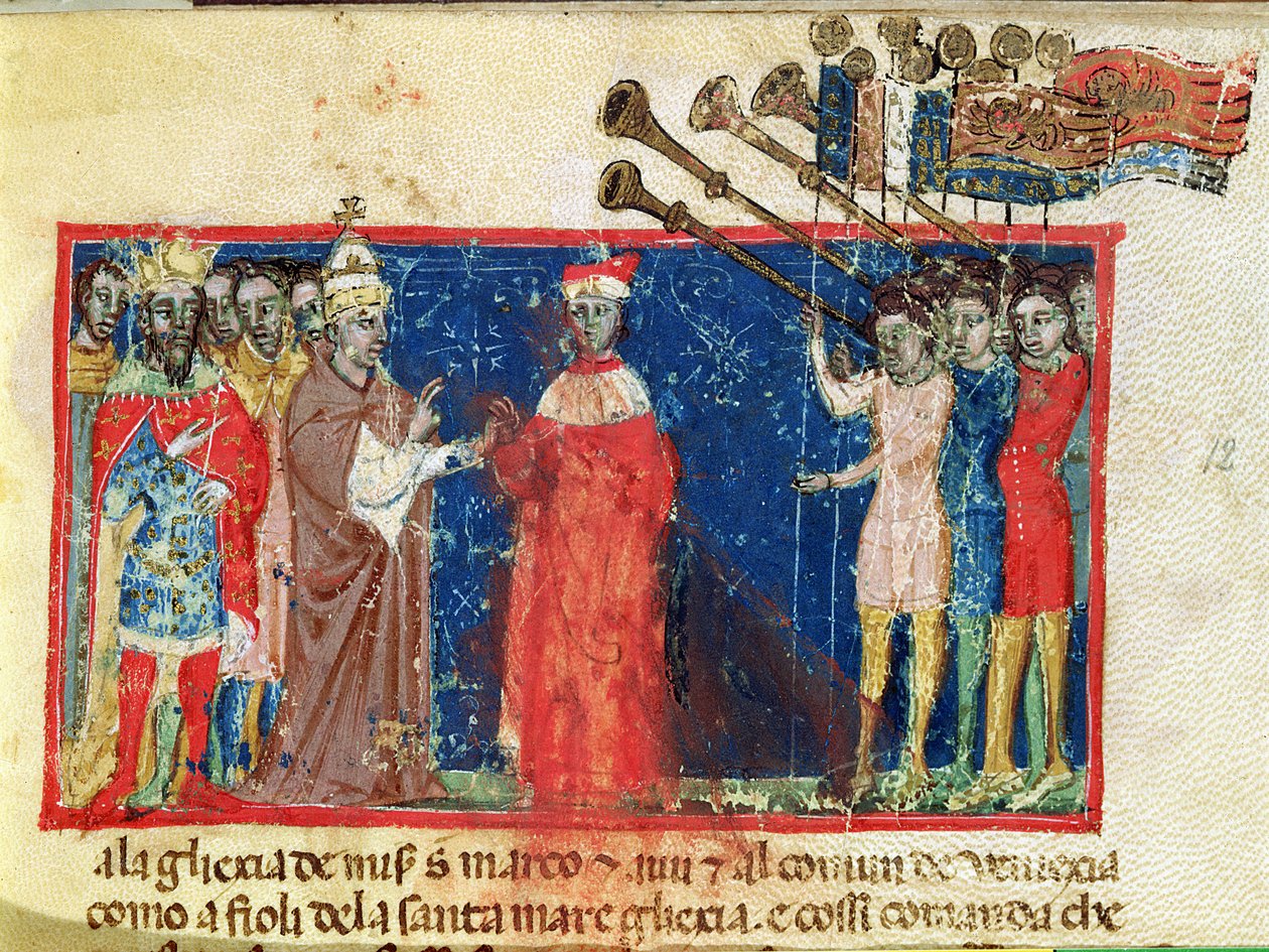 Doge Sebastiani Ziani Receives a Petition from Pope Alexander III and Emperor Frederick Barbarossa by Italian School