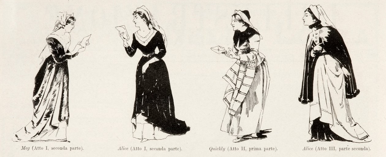 Costumes from the Opera Falstaff by Verdi, from L