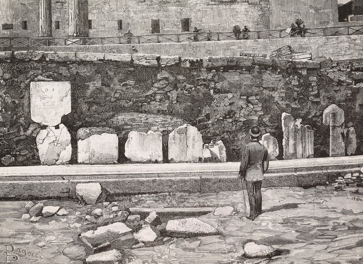 Decorative hemicycle in Roman Forum, Rome, Italy by Italian School