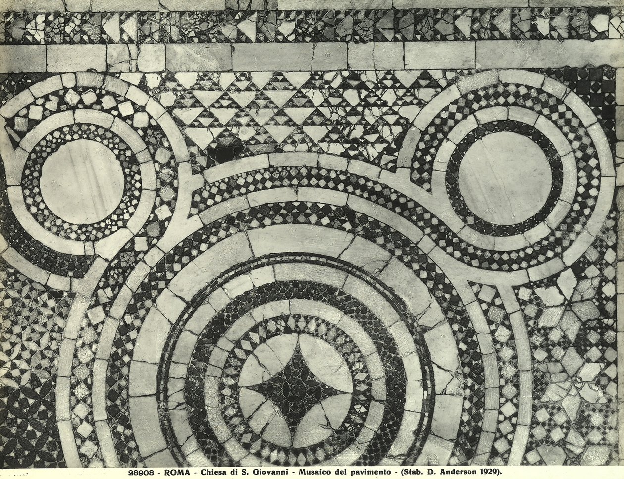 (detail) Cosmatesque floor of the Basilica of San Giovanni in Laterano, Rome by Italian School