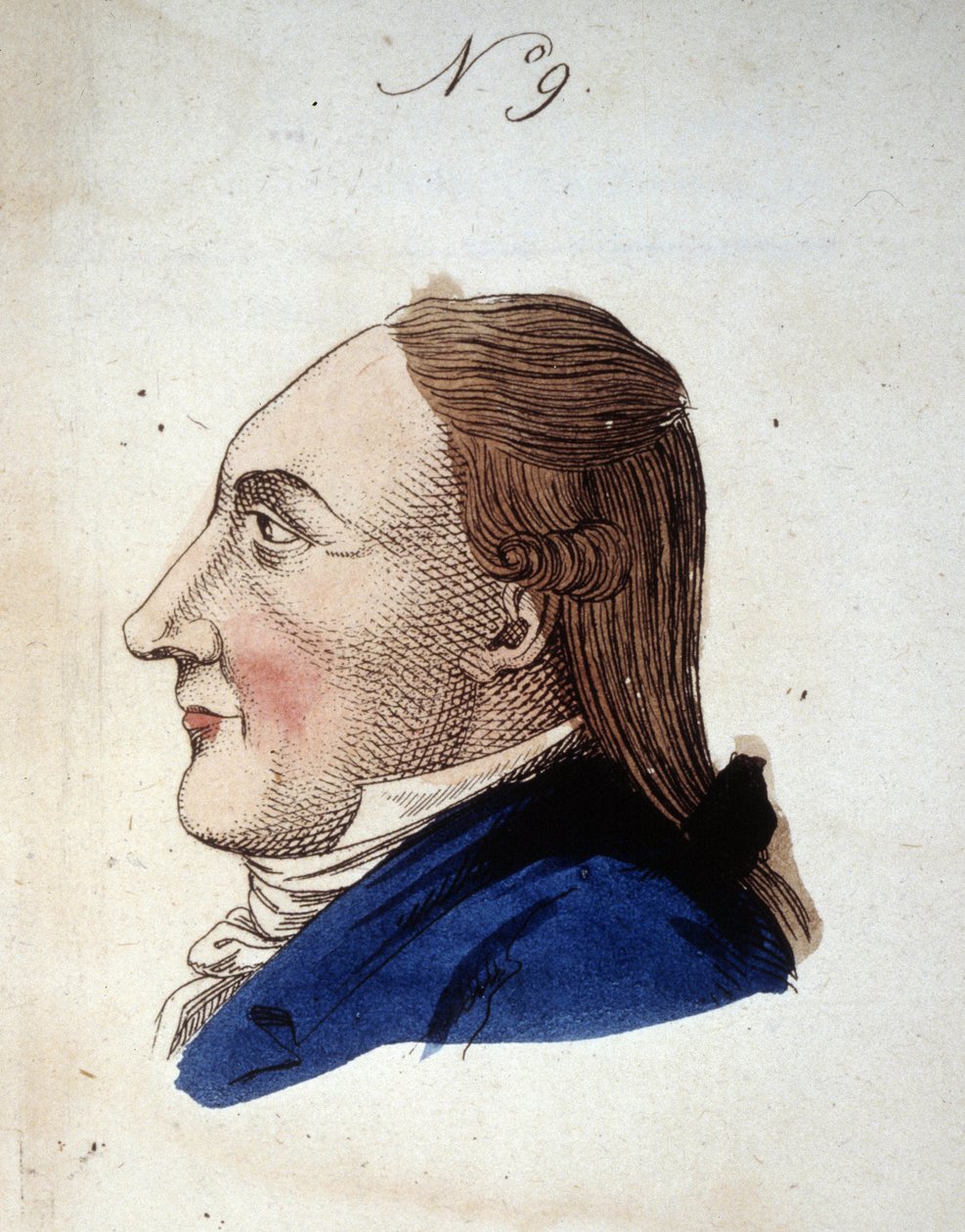 Figure number 9 representing the face of a man in Il Lavater portatile: o Sia compendio dell