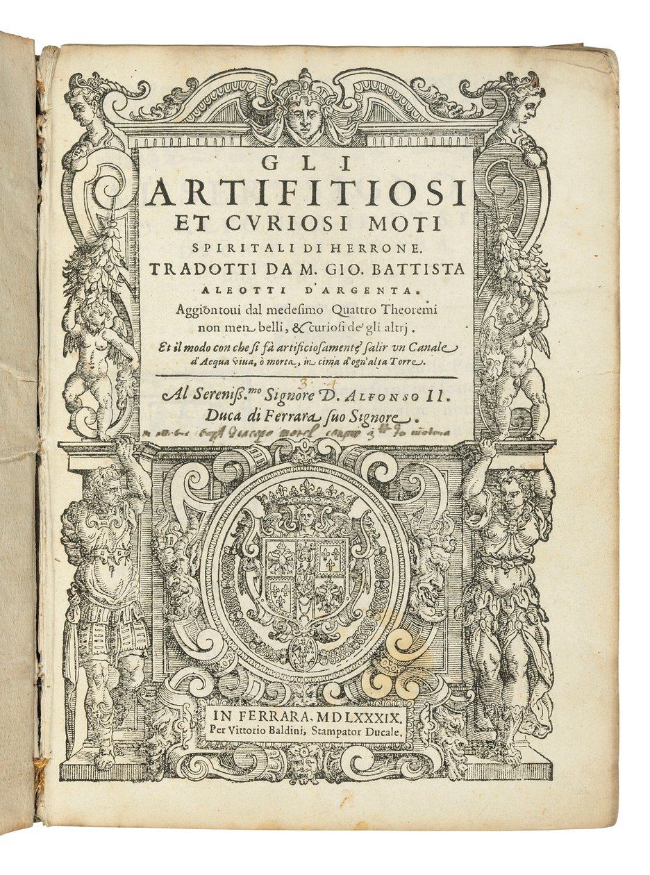 First Edition of Aleotti’s Translation of Hero