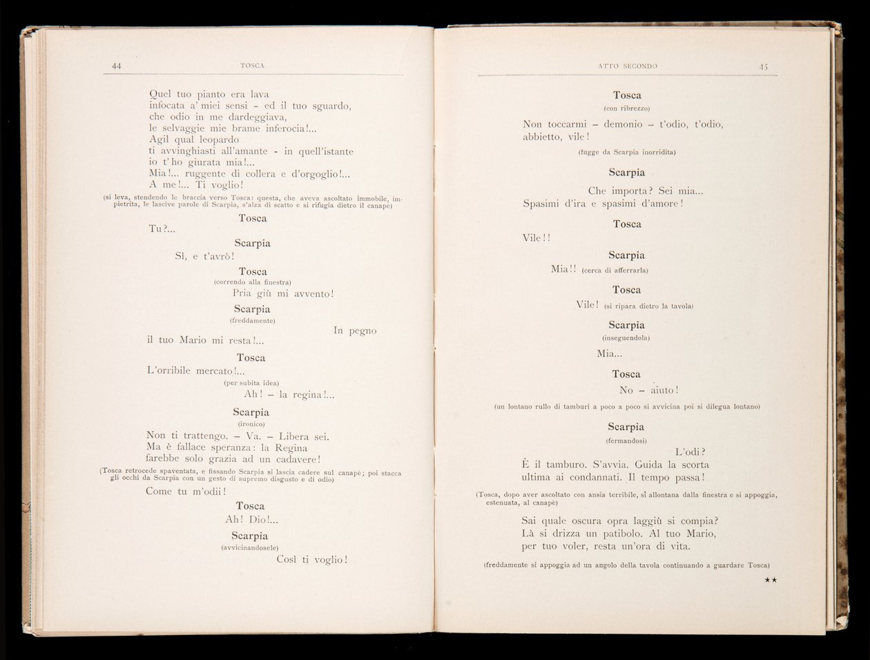 Libretto of Tosca by Giacomo Puccini, Edition Ricordi, Italy by Italian School