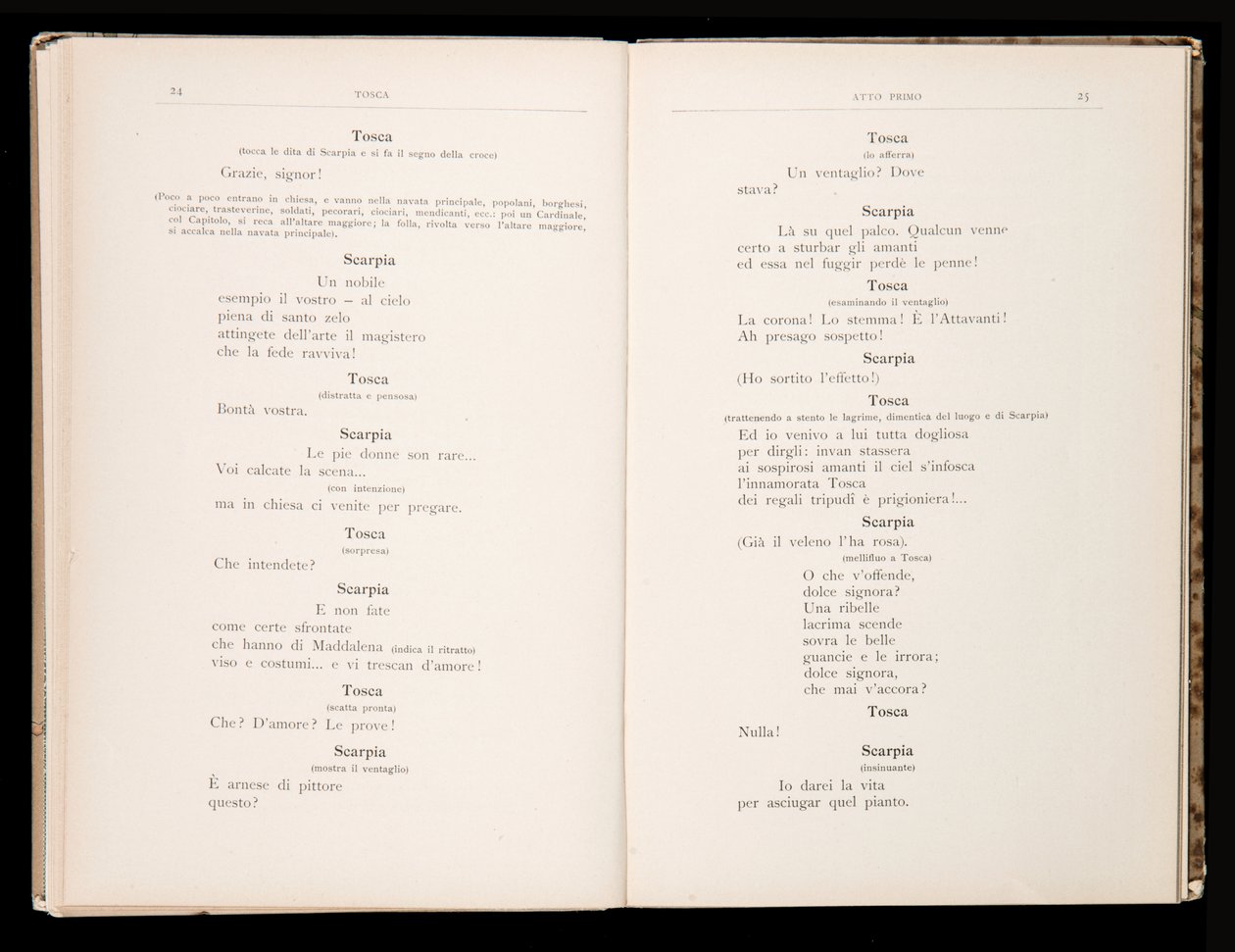 Libretto of Tosca by Giacomo Puccini, Edition Ricordi, Italy by Italian School