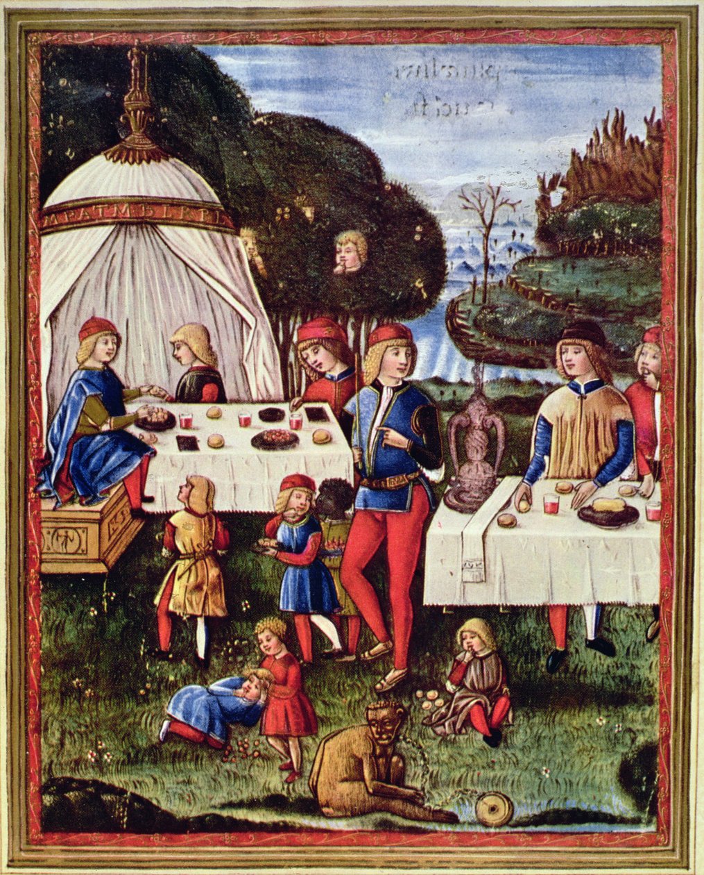 Maximilian Sforza as a Child Having a Meal in the Garden by Italian School