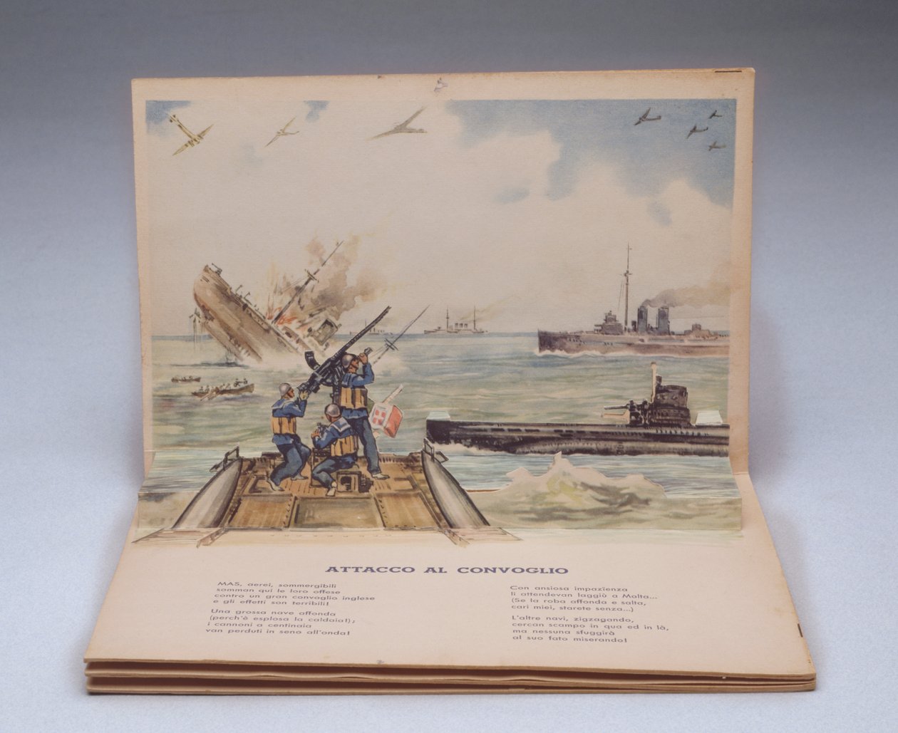 Naval battle, three-dimensional illustration from children