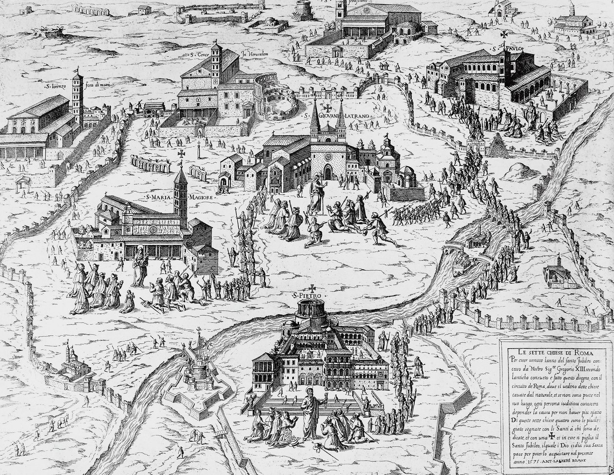 Pilgrims Visiting Seven Churches of Rome During Holy Year of 1575