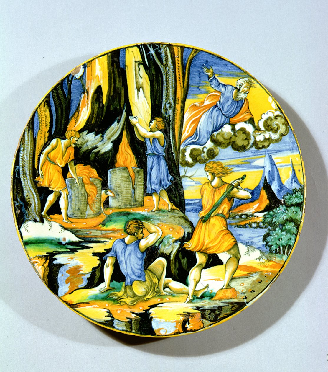 Plate depicting Cain slaying Abel, Rimini, mid 16th century by Italian School