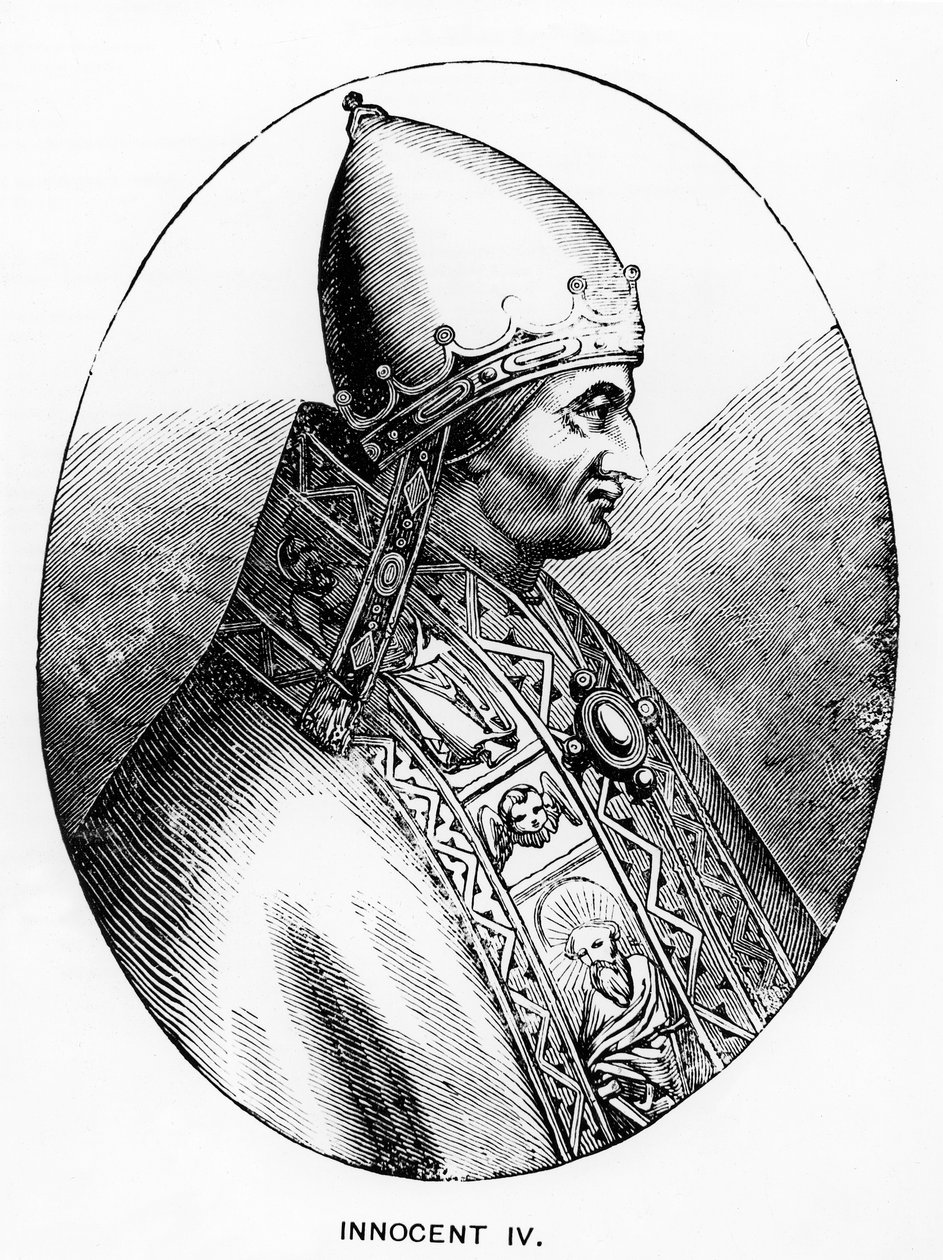 Portrait of Pope Innocent IV, Illustration from Science and Literature in the Middle Ages and Renaissance, Written and Engraved by Paul Lacroix, 1878 by Italian School