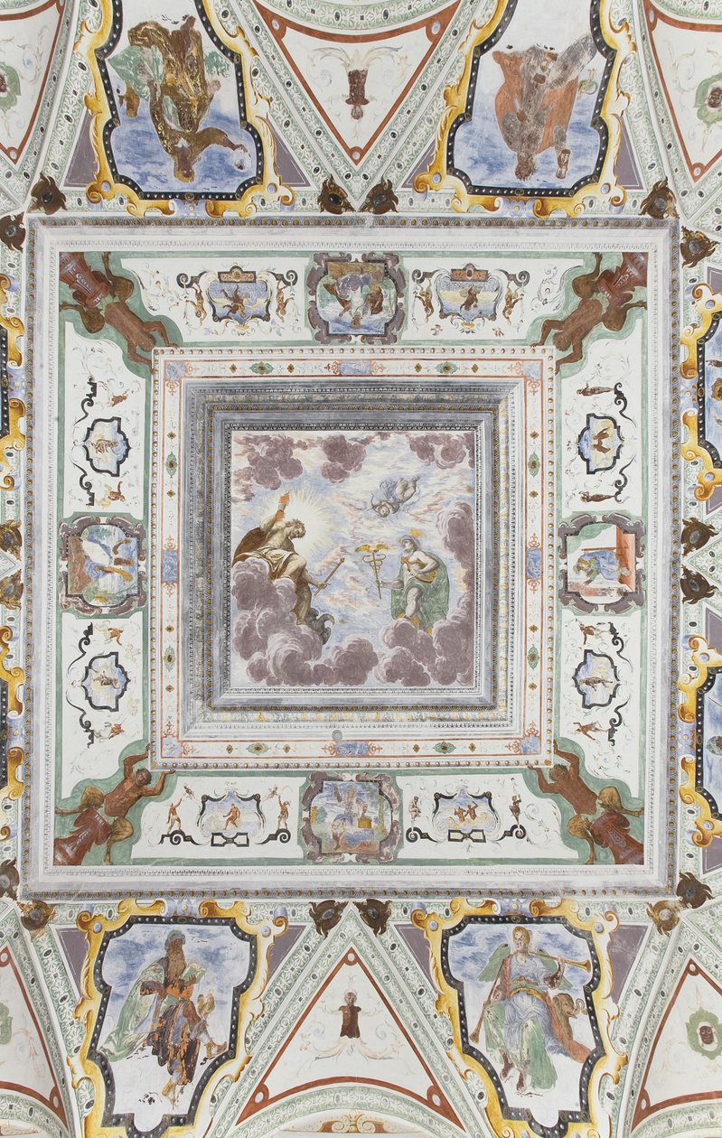 Room of Jupiter and Mercury: Jupiter, Mercury and Cupid, surrounded by the four seasons by Italian School