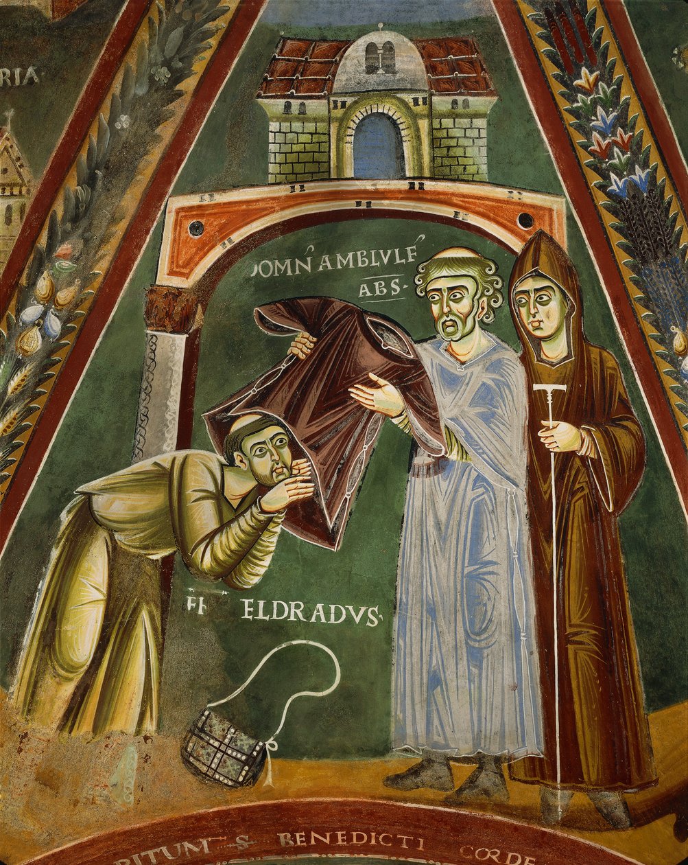 Saint Heldrad returns from Santiago de Compostela, in the Chapel of Sts. Heldrad and Nicholas by Italian School