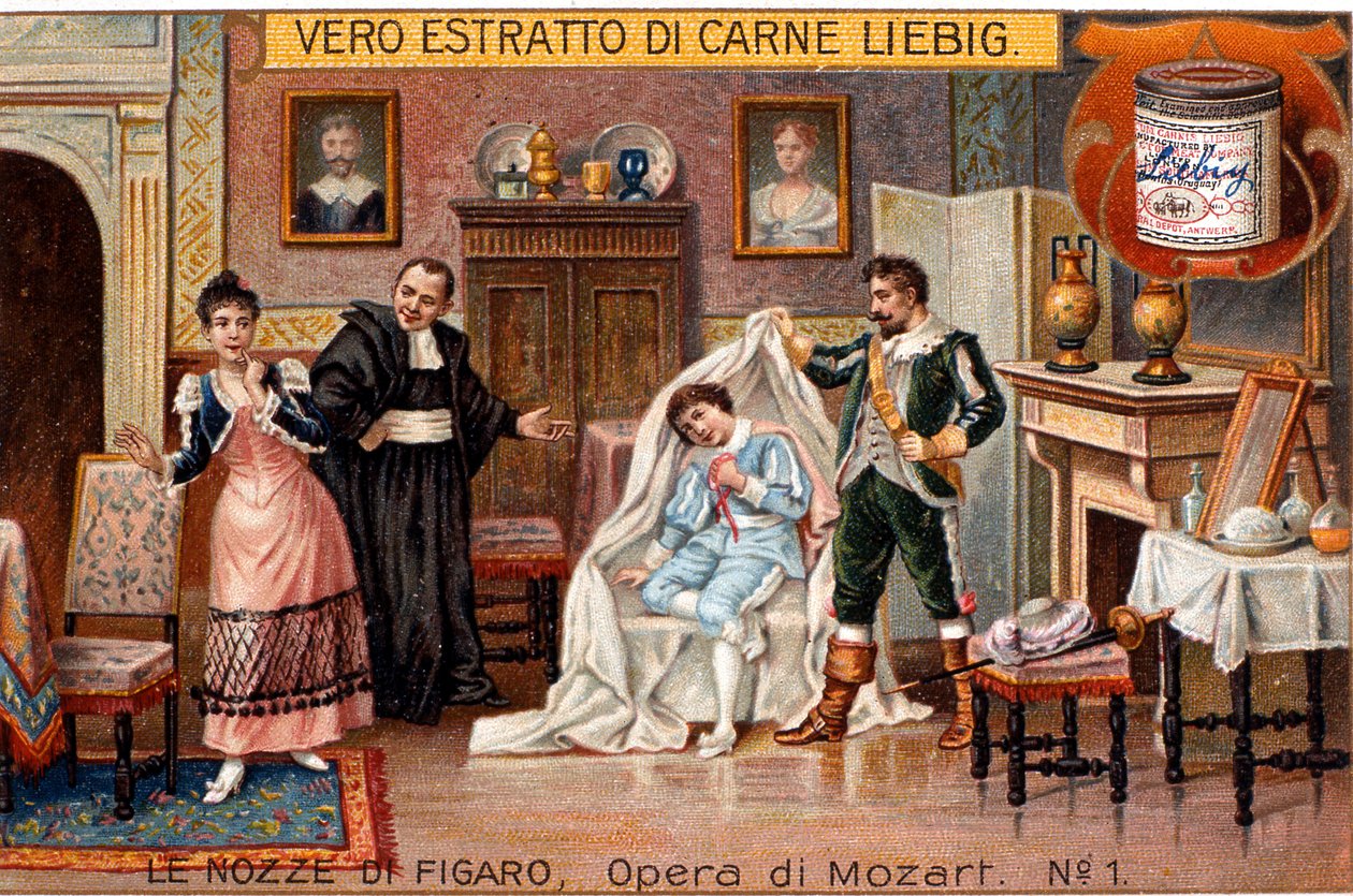 The Exposure of Cherubino, scene from The Marriage of Figaro by Wolfgang Amadeus Mozart by Italian School