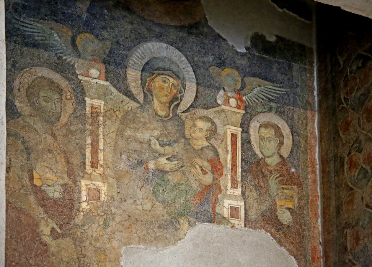 The Virgin and Child between St Cosmas and St Damian by Italian School