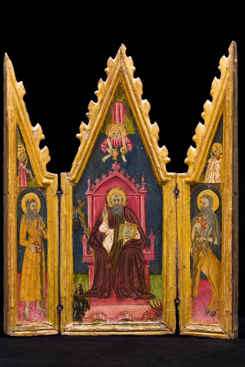 Triptych: St. Anthony Abbot Enthroned, St. Paul the Hermit and St. Onophrius by Italian School