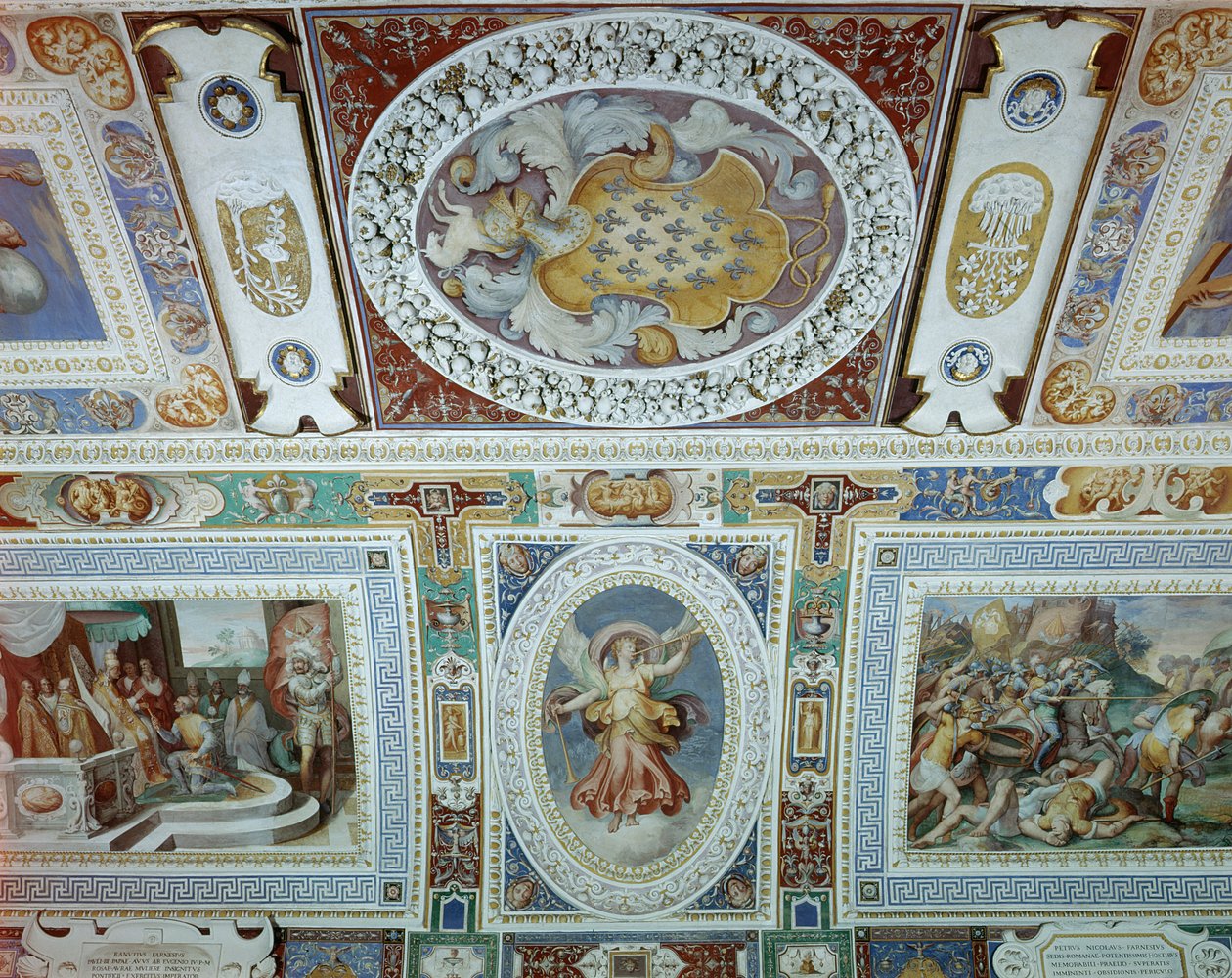 View of the Sala dei Fasti Farnese (Hall of the Splendors of the Farnese) (detail) by Italian School