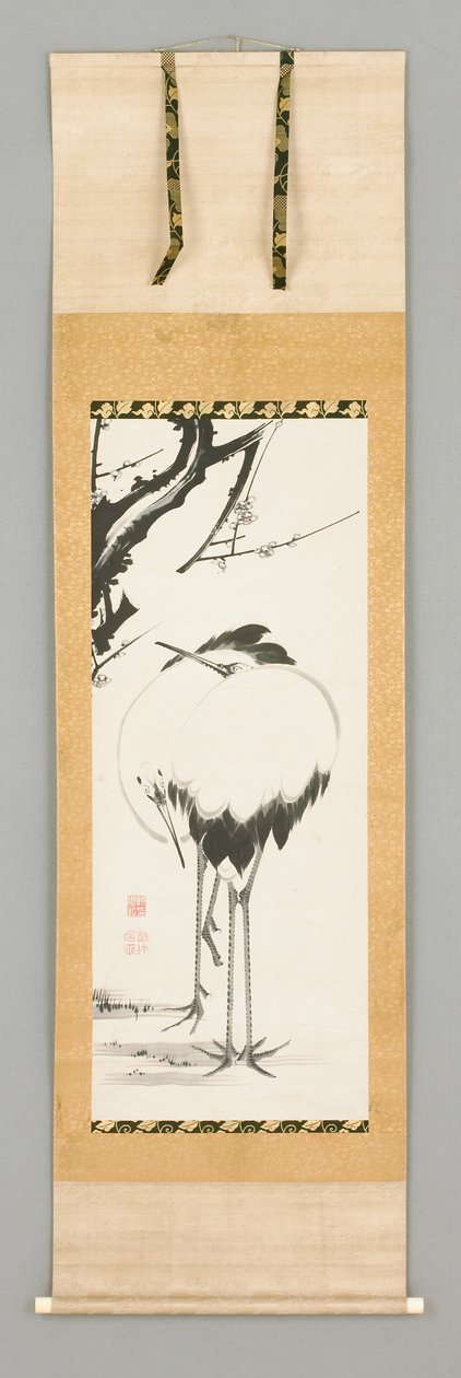 Two Cranes Standing by Ito Jakuchu