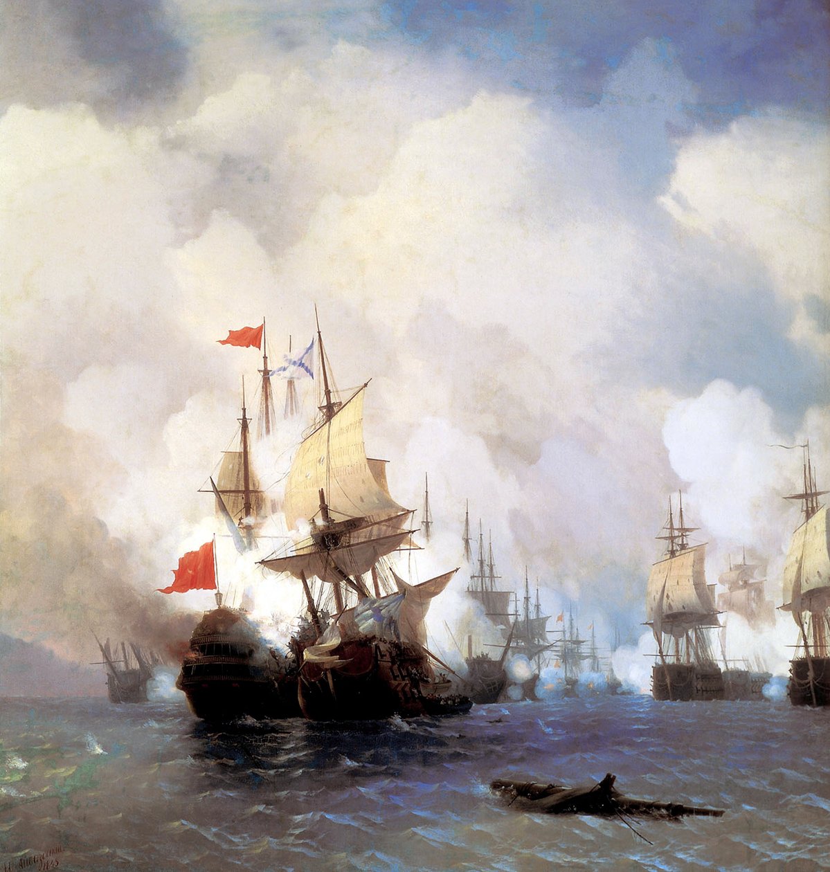 Battle in the Chios Channel by Ivan Konstantinovich Aivazovsky