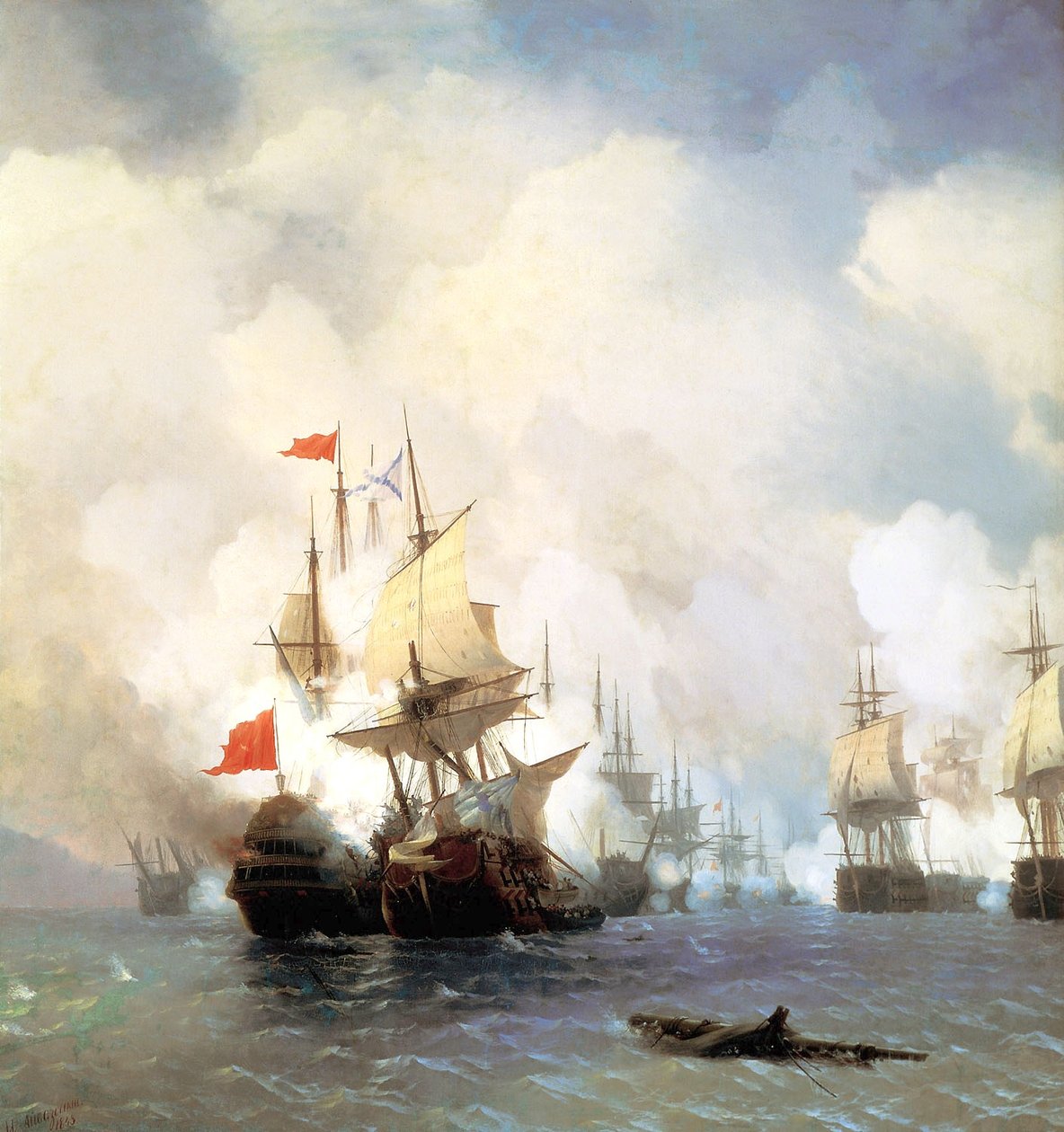 Battle of Chios on 24 June, 1770 by Ivan Aivazovsky