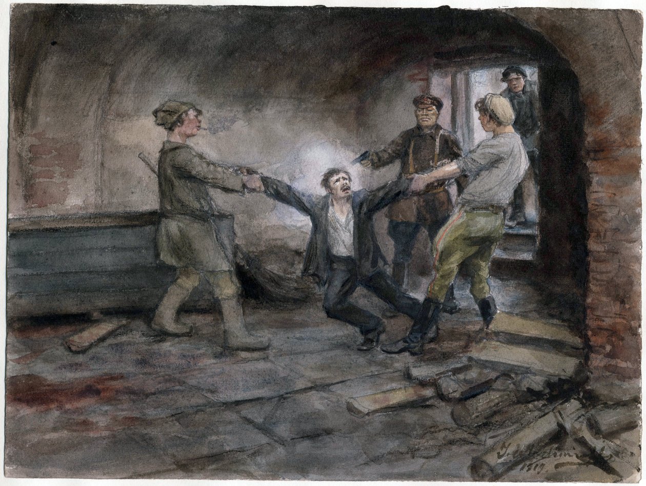 Man Being Held and Executed (from the series of watercolors Russian Revolution) by Ivan Alexeyevich Vladimirov