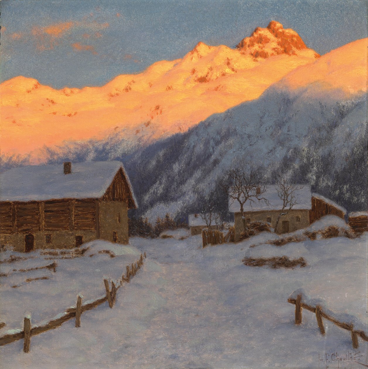 Evening on the Mountain, Haute-Savoie by Ivan Fedorovich Choultse
