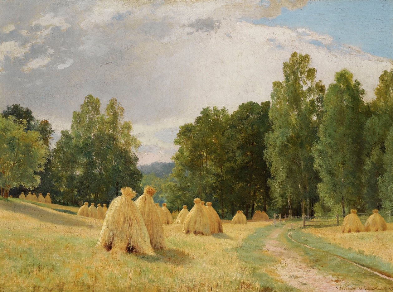 Haystacks, Preobrazhenskoe by Ivan Shishkin, 1890 by Ivan Ivanovich Shishkin