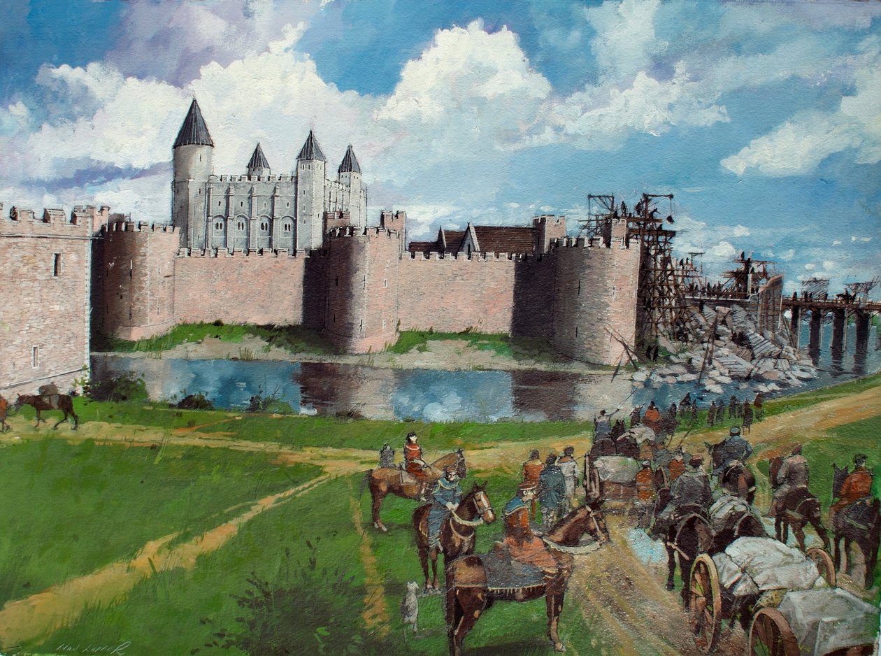 Reconstructed View of the Tower of London from the North West Showing King Henry III