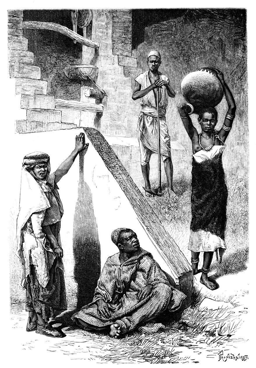Sudanese Arabs and a Female Shilluk Slave, Sudan by Ivan Pranishnikoff