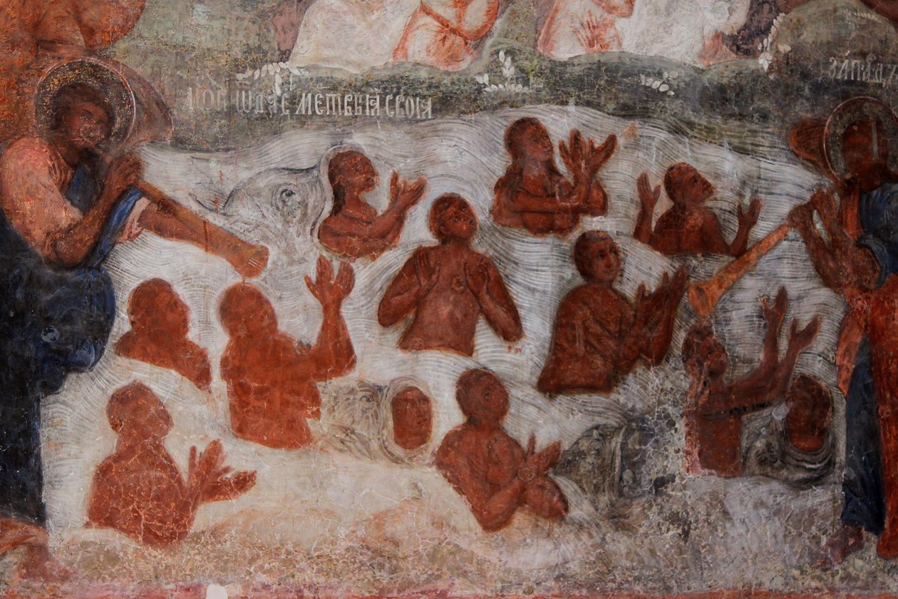 Fresco in the Cathedral of Our Lady of the Sign, Novgorod, Early 18th century by Ivan Yakovlevich Bakhmatov