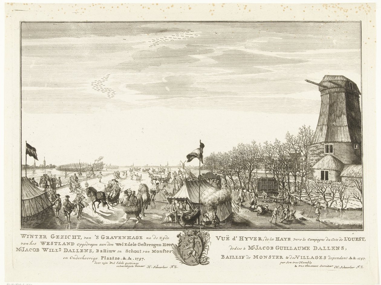 Ice Fun on a Flooded Piece of Land in The Hague (Eighteen Views in and Around The Hague) by Iven Besoet (attributed to)