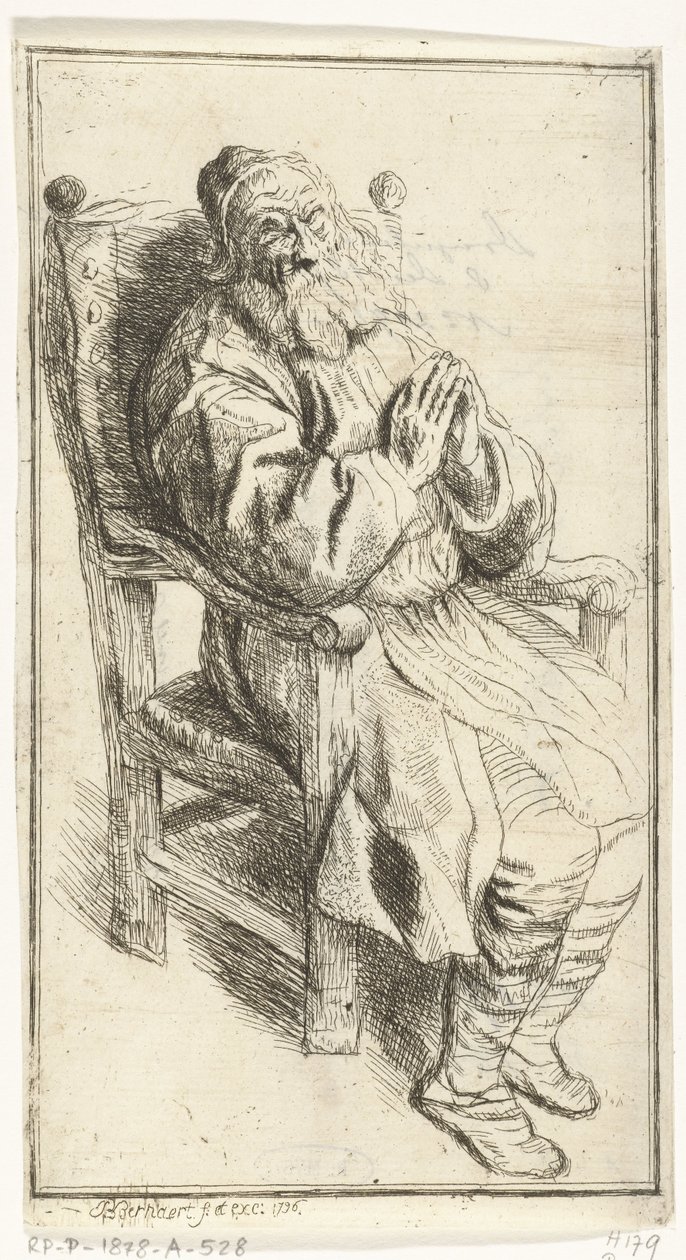 Old Man Sitting in an Armchair by J.B. Bernaert