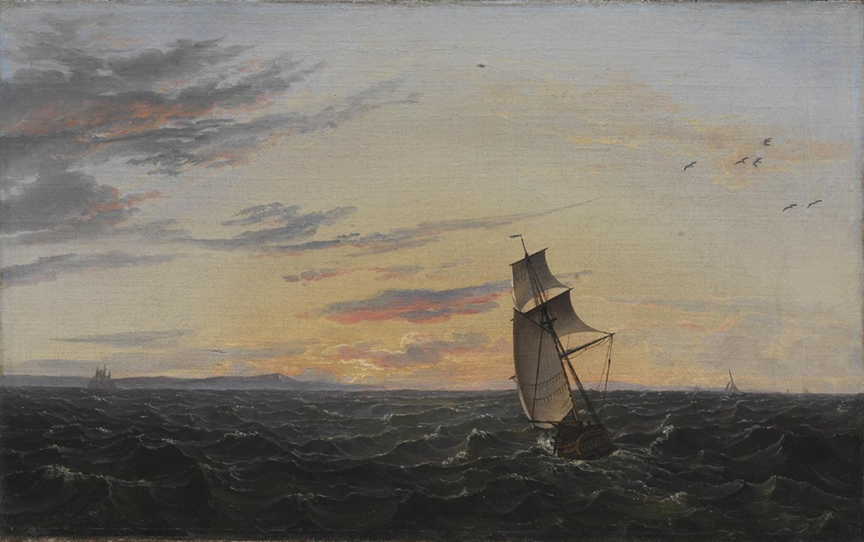 A Seascape. The Coast of the Island of Rügen in Evening Light by Johan Christian Dahl