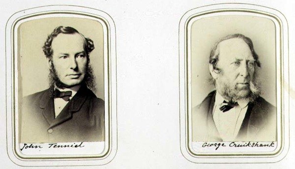 Portraits of Sir John Tenniel and George Cruikshank by J.C. Watkins