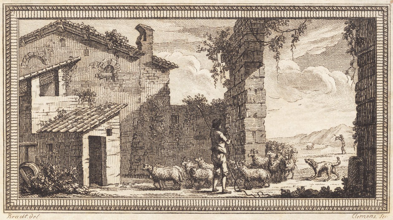 A Shepherd with Sheep and Goats by J.F. Clemens