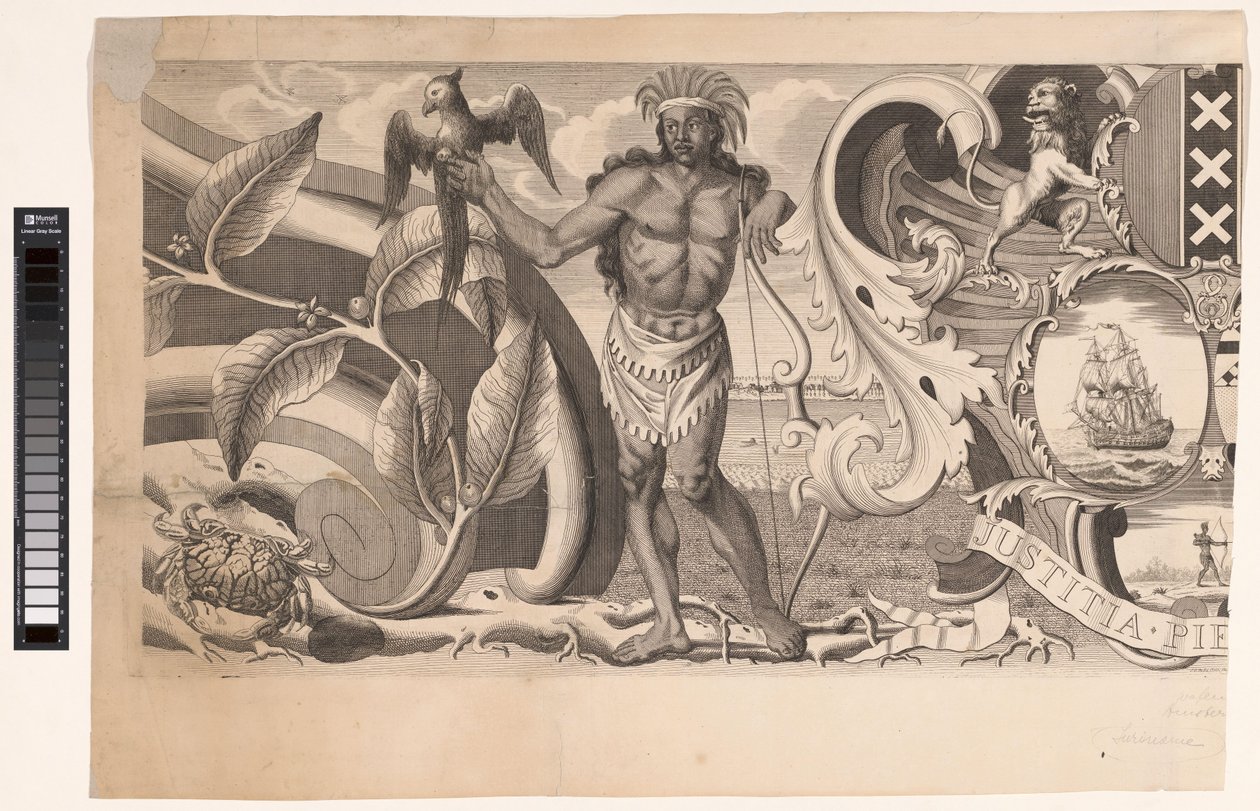 Part of the Border of a Map of Suriname (Left Part) by J.G. de la Croix