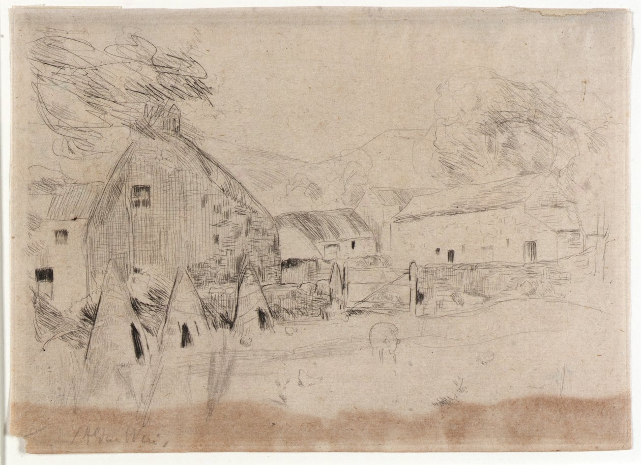 Farm-Yard--Isle of Man by J. Alden Weir