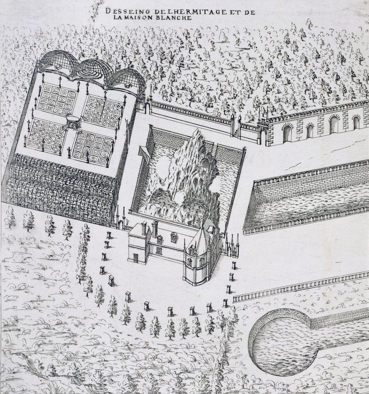 The Hermitage and the Maison Blanc at the Chateau de Gaillon, from 