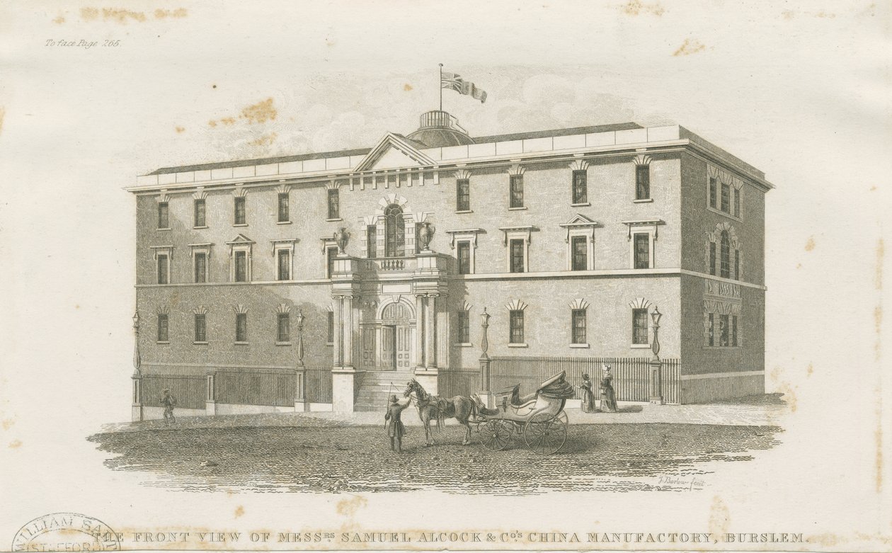 Burslem - factory of Messrs. Samuel Alcock & Cos.: steel engraving by J Barlow