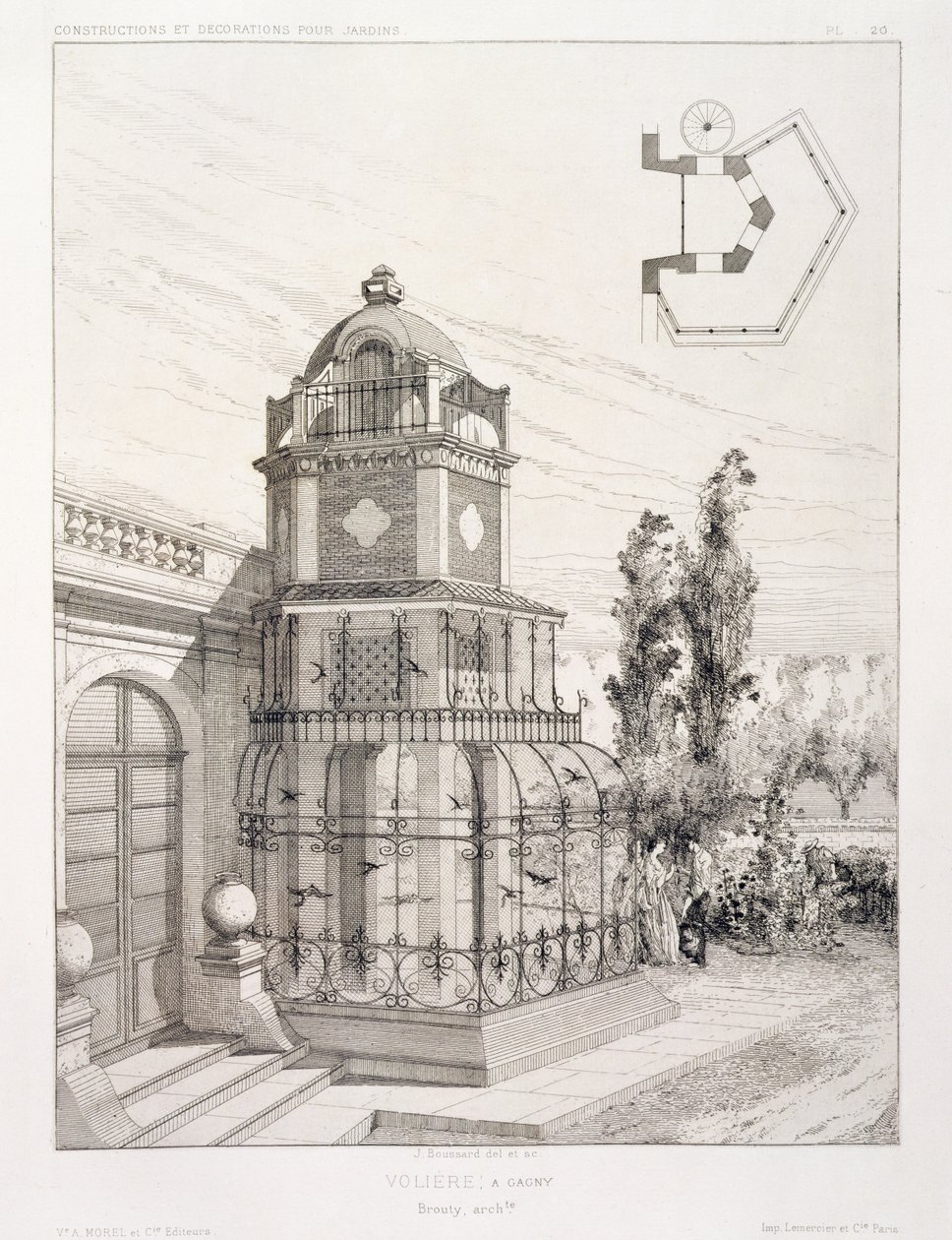 Aviary for Songbirds, from a Volume of Designs by Various Architects, Pub. Morel & Cie, Paris by J. Boussard
