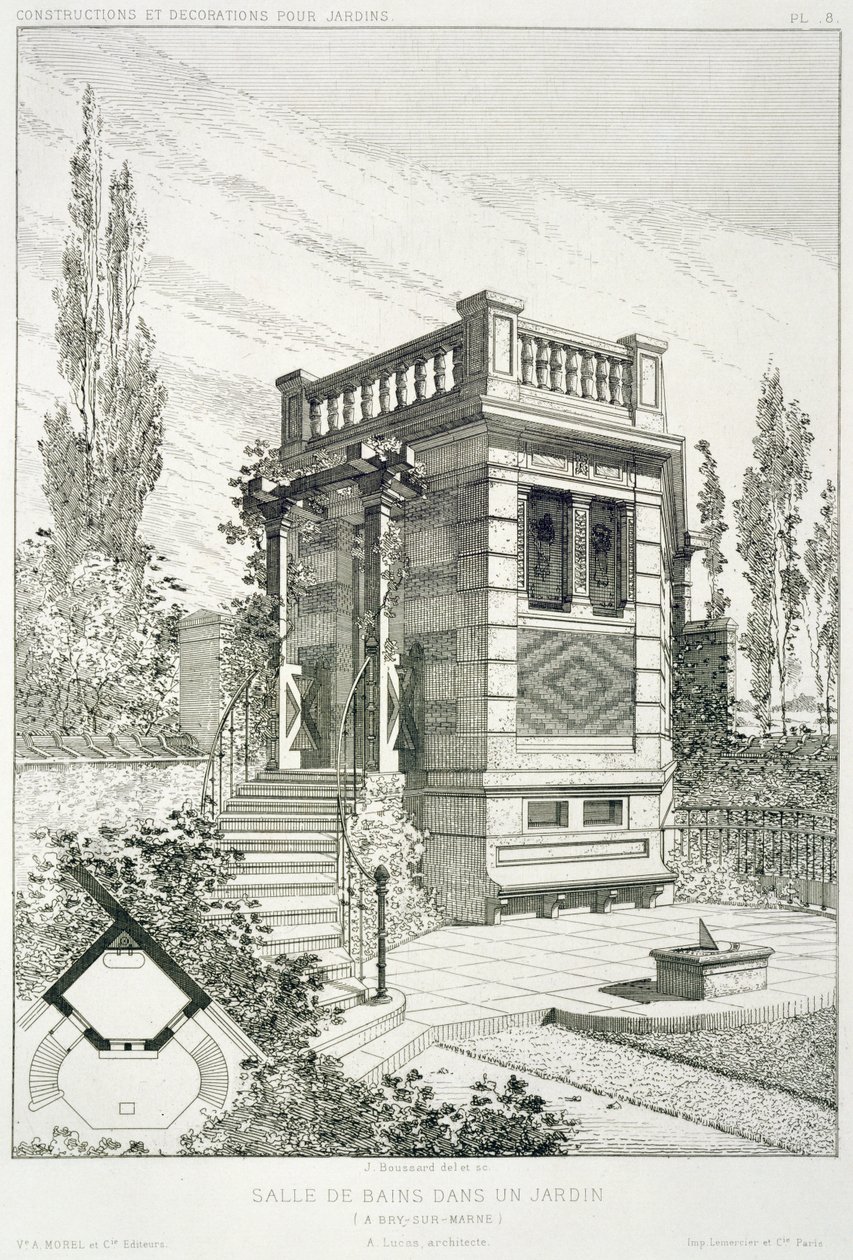 Bathing Room, from a Volume of Designs by Various Architects, Pub. Morel & Cie, Paris by J. Boussard